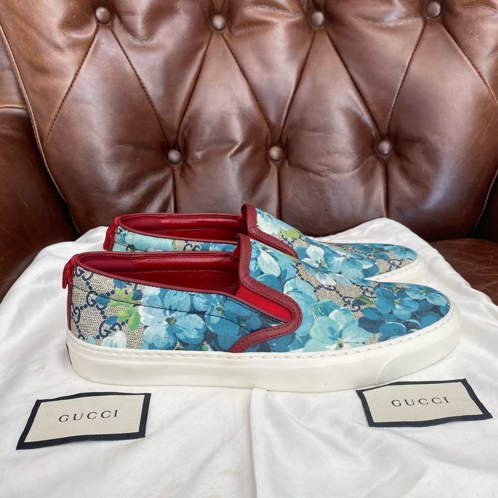 NWOT Gucci GG Supreme Monogram Blooms Womens Slip On Sneakers 38 1/2 - Picture 6 of 9